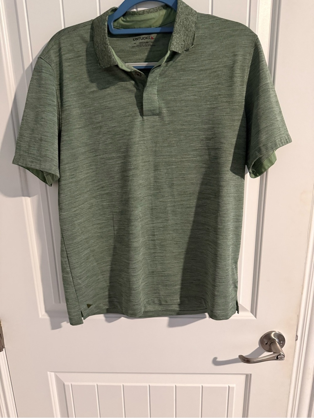 UNTUCKit Performance Polo Shirt Men’s Medium Green Heather Stretch Golf Casual